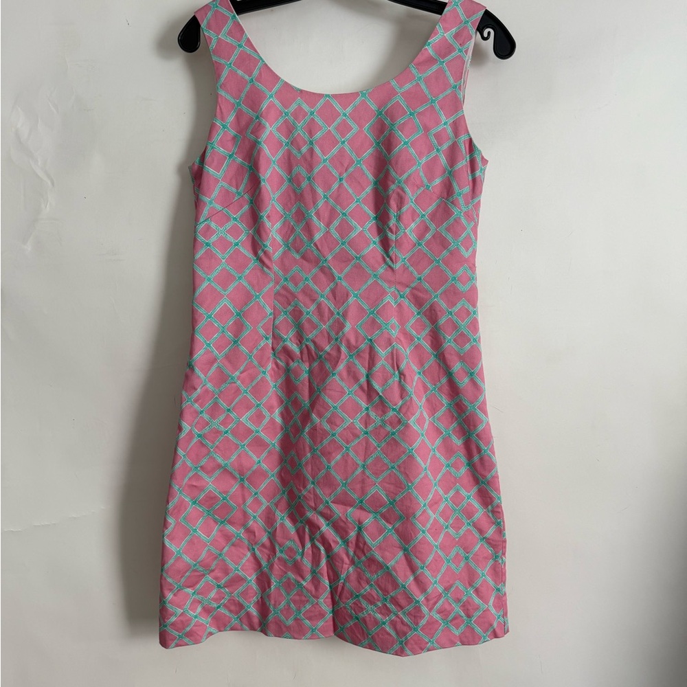 Kaeli Smith Pink and Blue Patterned Mini Dress
